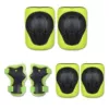 Green protective gear, knee pads, elbow pads, hand cream, set