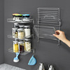 fold Shelf Stainless steel double-deck multi-function Shower Room kitchen Storage basket Punch holes Wall hanging Shelf wholesale