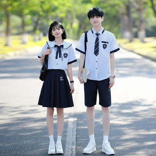 初高中学生班服夏季英伦学院风诗歌朗诵合唱演出服毕业照校服套装