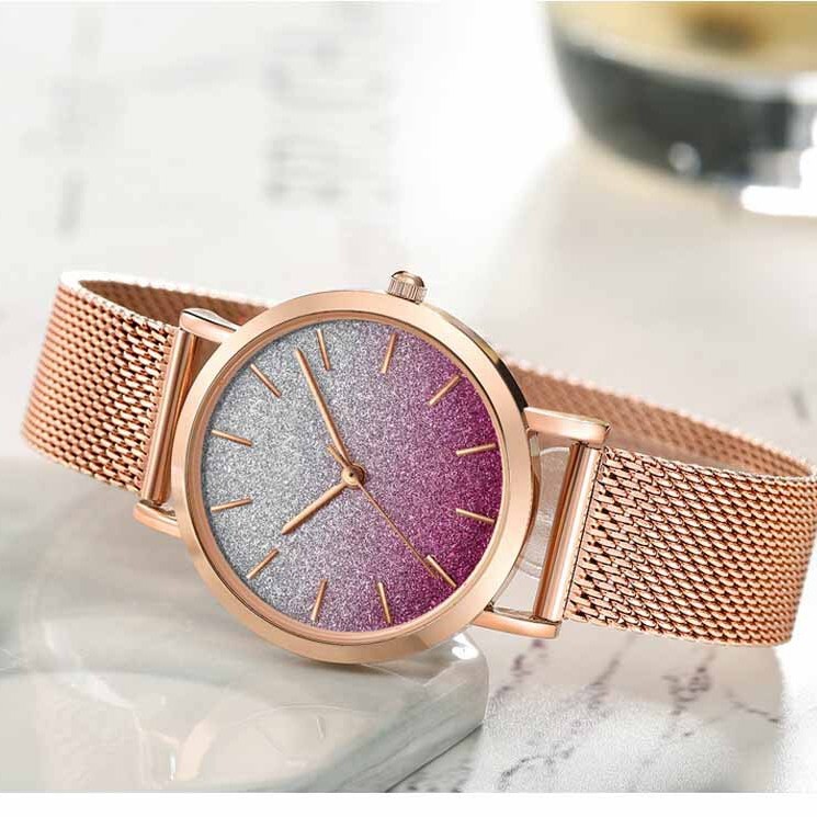 Customized Ladies Watch Pointer Display Rose Gold Business Dress with Milan Belt Ladies Watch Export Export Customized Ladies Watch Pointer Display Rose Gold Business Dress with Milan Belt Ladies Watch Export Export