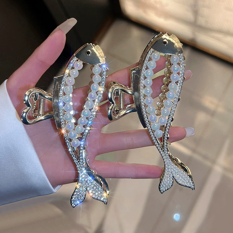  retro бусины из жемчуга, булавка краба, зажим для волос, акула