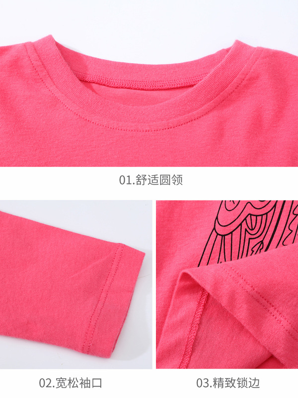 欧米風長袖2024子供tシャツ女の子綿漫画模様春秋カジュアル長袖tシャツ子供服卸売り|undefined