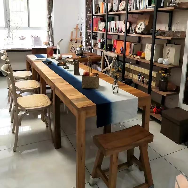 Household Retro Old Elm Tea Table Log Bar Long Table Children's Writing Table Solid Wood Dining Table Large Table