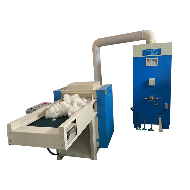 Máquina de llenado de algodón de puerto único pequeño completamente automática máquina de llenado de algodón de ropa textil comercial máquina de llenado de algodón de juguete de felpa fabricante