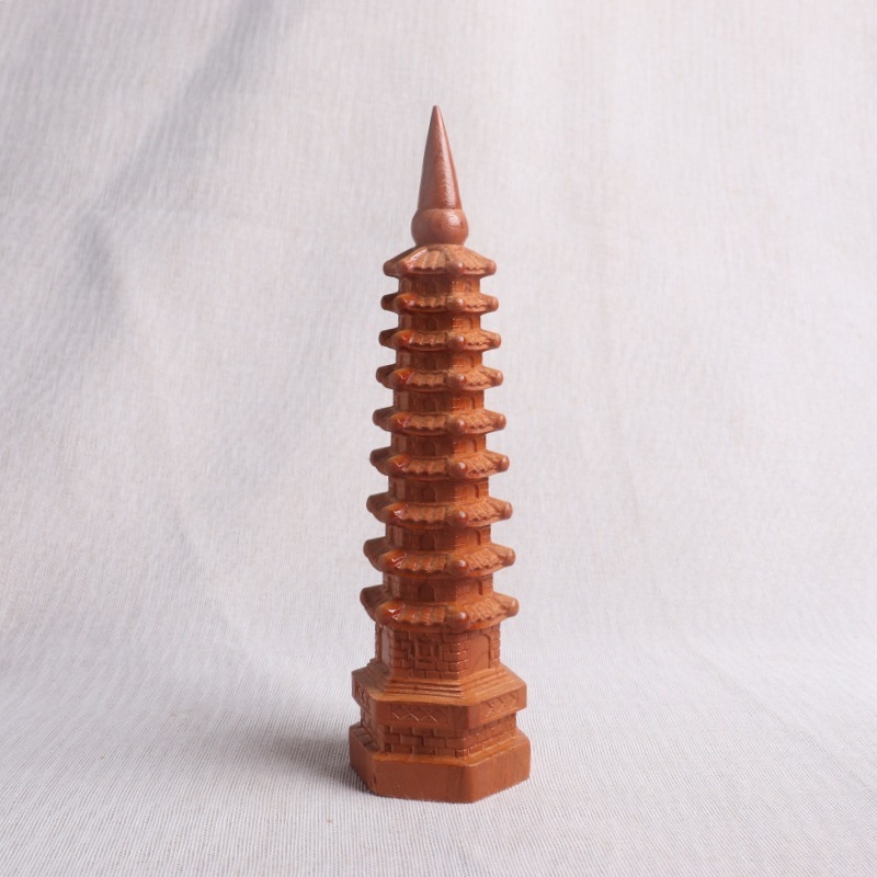肥城桃木上漆塔7层9层11层13层文昌塔摆件考试上漆文昌塔工艺品|undefined