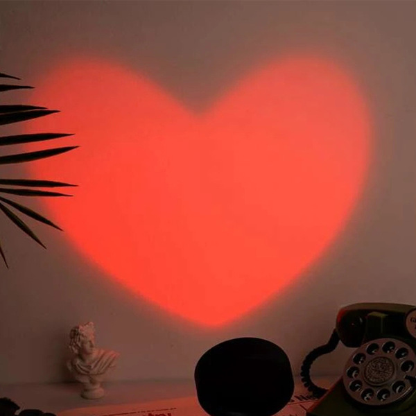 New sunset light heart projection night light