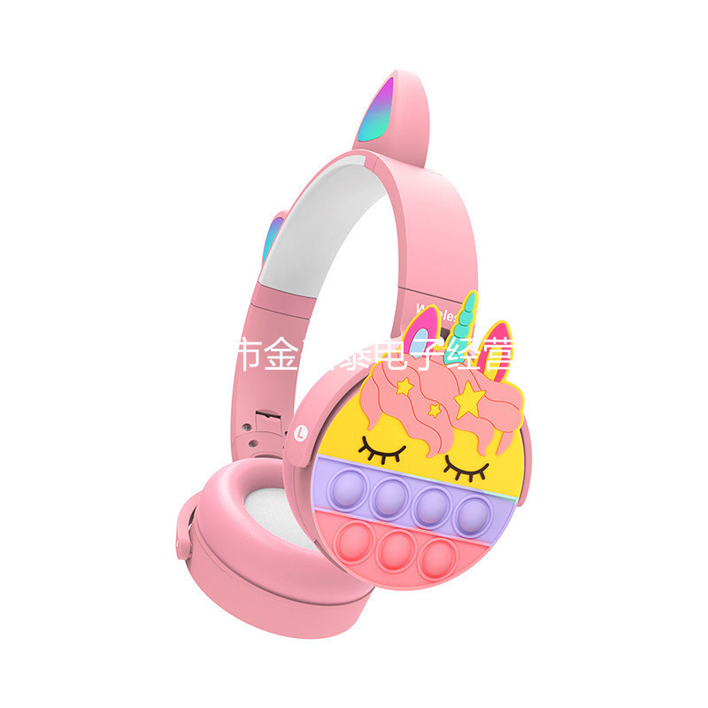 Cross-Border Private Model Ct950 Unicorn Head-Mounted Bluetooth Headset Cartoon Wireless Led Light-Emitting Subwoofer Card Radio Cross-Border Private Model Ct950 Unicorn Head-Mounted Bluetooth Headset Cartoon Wireless Led Light-Emitting Subwoofer Card Radio