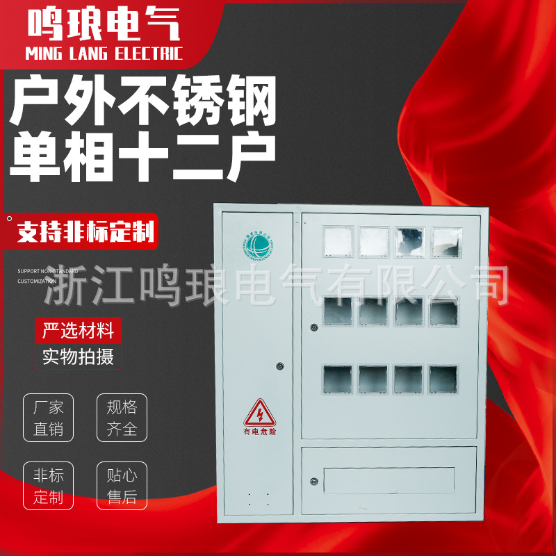 国网  不锈钢单相十二户电表箱 户外室内壁挂式电表箱 量大