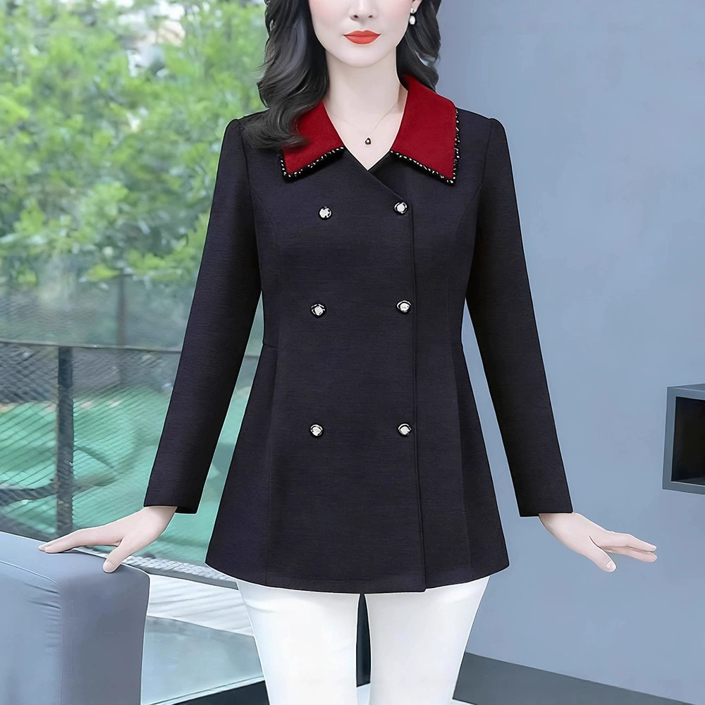 High-end fashionable set, shirt for mother, fitted, plus size