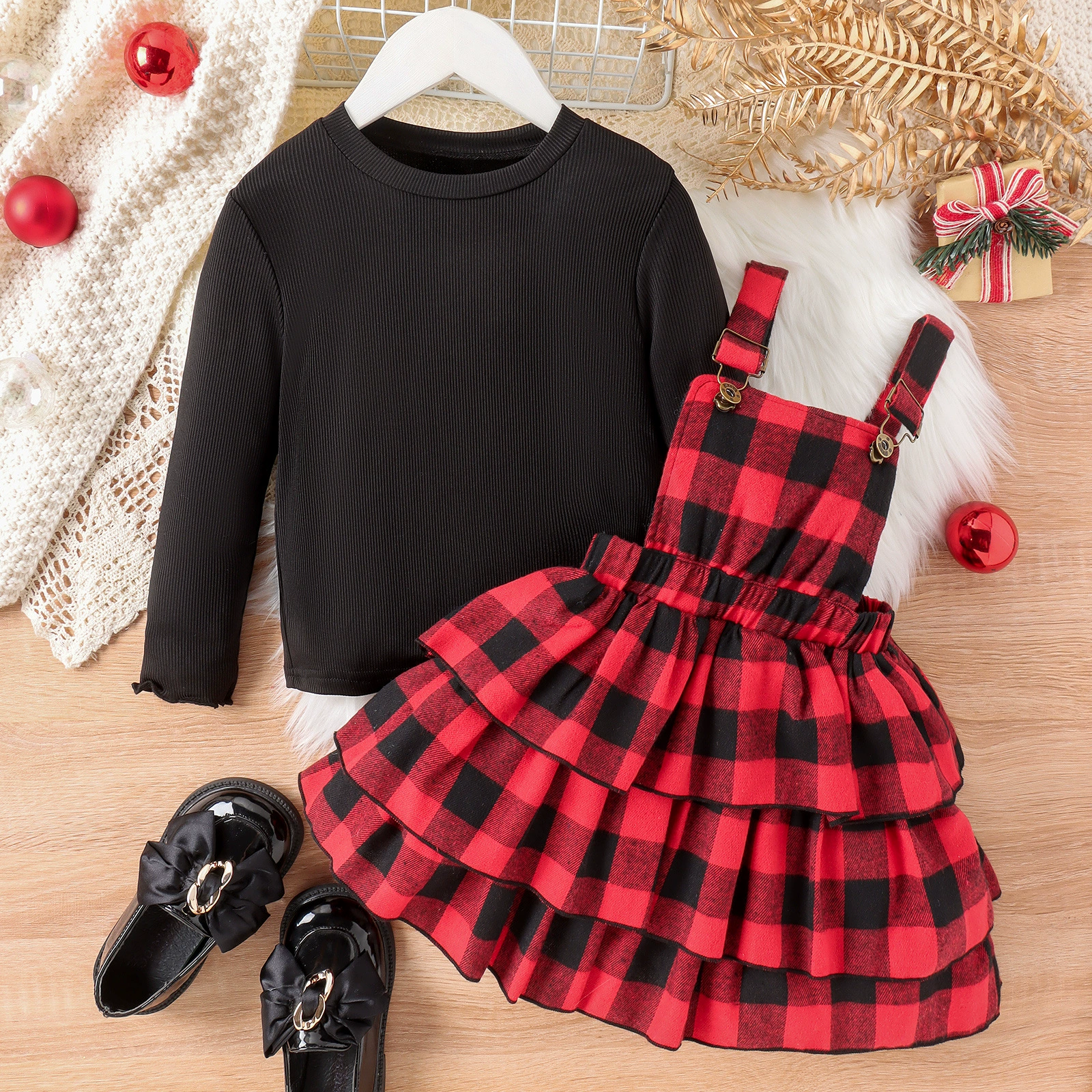 Demi-season solid set with a round collar, dress, European style