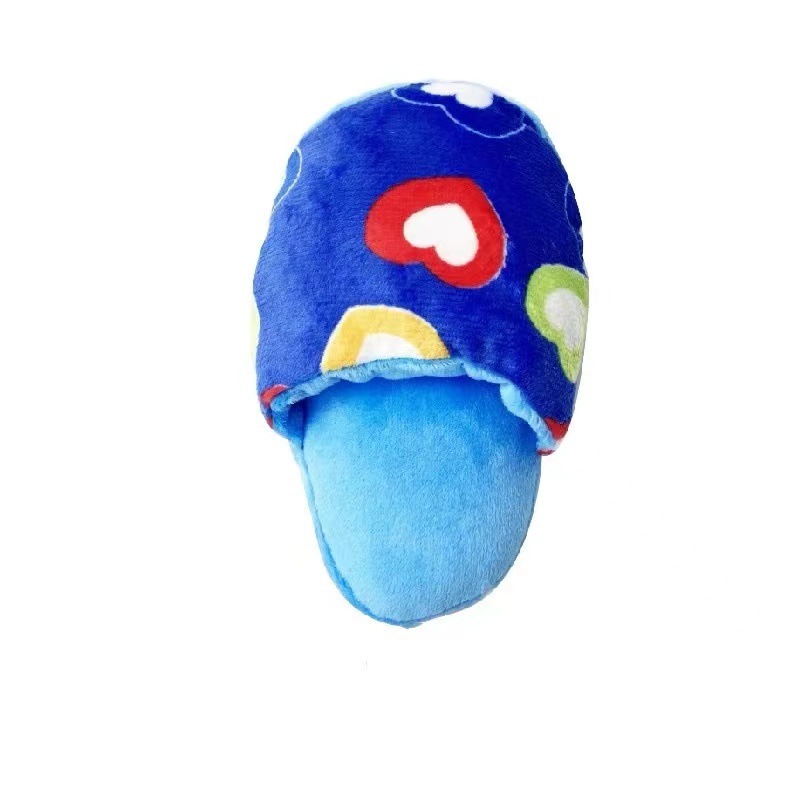 플러시 슬리퍼(블루 하트)