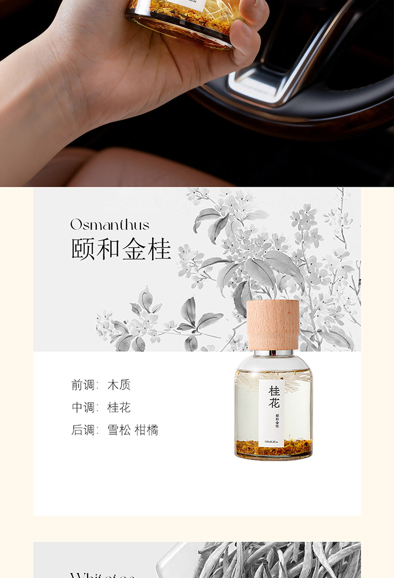 Seasonal Dried Flower Car Fragrance Diffuser, Car Perfume, Long-Lasting Aroma, Deodorizer, Fresh Cup Holder Ornament Fragrance