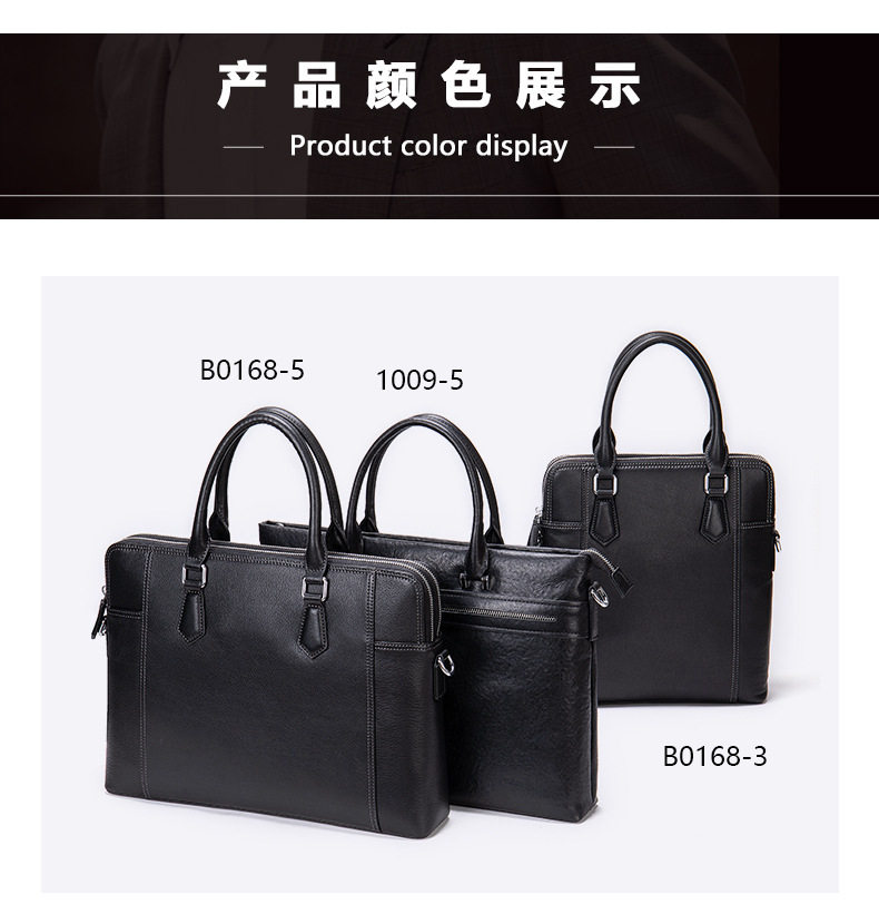 Túi xách công sở nam da bò thật Marante, túi đựng laptop 14 inch, đeo chéo và xách tay — Màu đen chi tiết 25