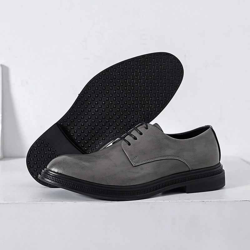 Осенняя Новая Мода Британский стиль Деловое платье кожаные туфли Повседневная остроконечная ТОЛСТАЯ НИЖНЯЯ кружевная кожаная обувь