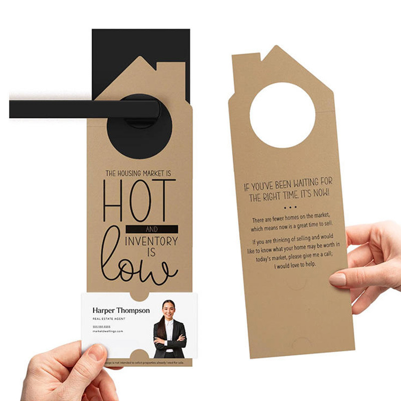 开放日房屋标志悬挂吊牌房地产销售经纪人传单门挂牌牛皮纸标签
