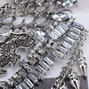 Retro silver metal necklace with tassels, European style, punk style, wholesale