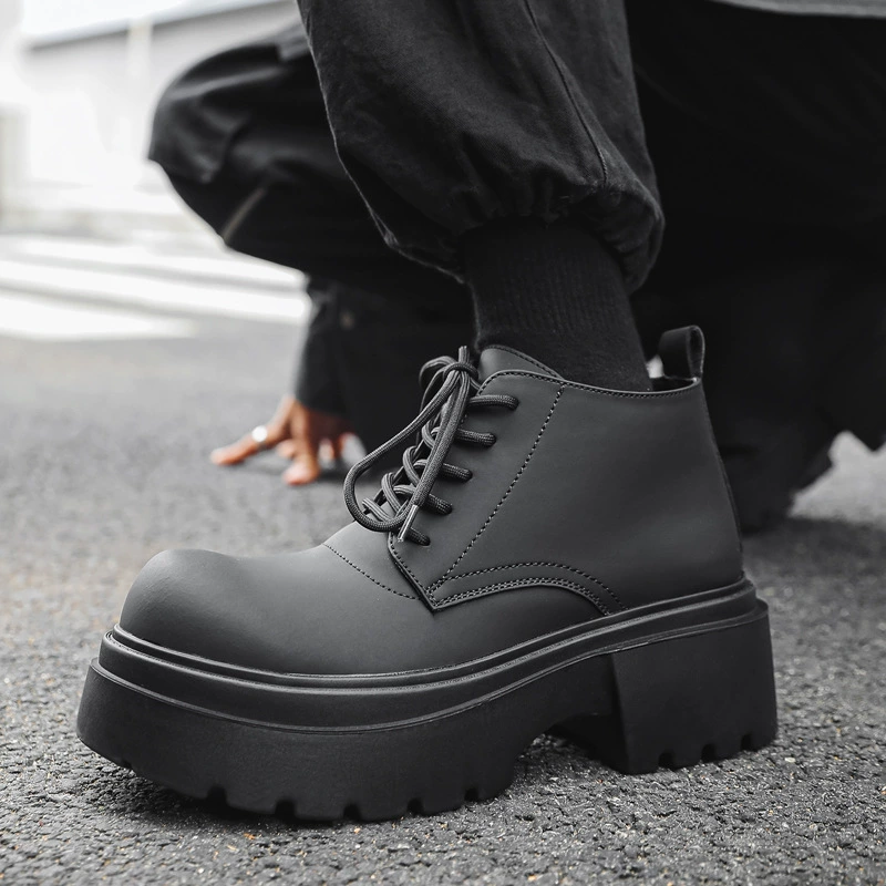 Британские сапоги Martin с толстой подошвой короткие сапоги мужской прилив 2024 новый винтажные высокие сапоги зимой 18944-J