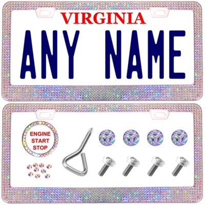 License plate holder/license plate holder: Simple and Fashionable American License Plate - ab-color-rhinestones-one-click-start-screwdriver