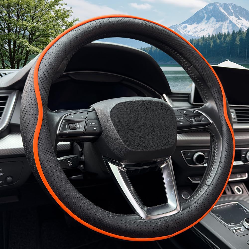 New Car Steering Wheel Cover, High-End Leather, Non-Slip, Universal for All Seasons, Versatile and Fashionable Handle Cover, Wholesale