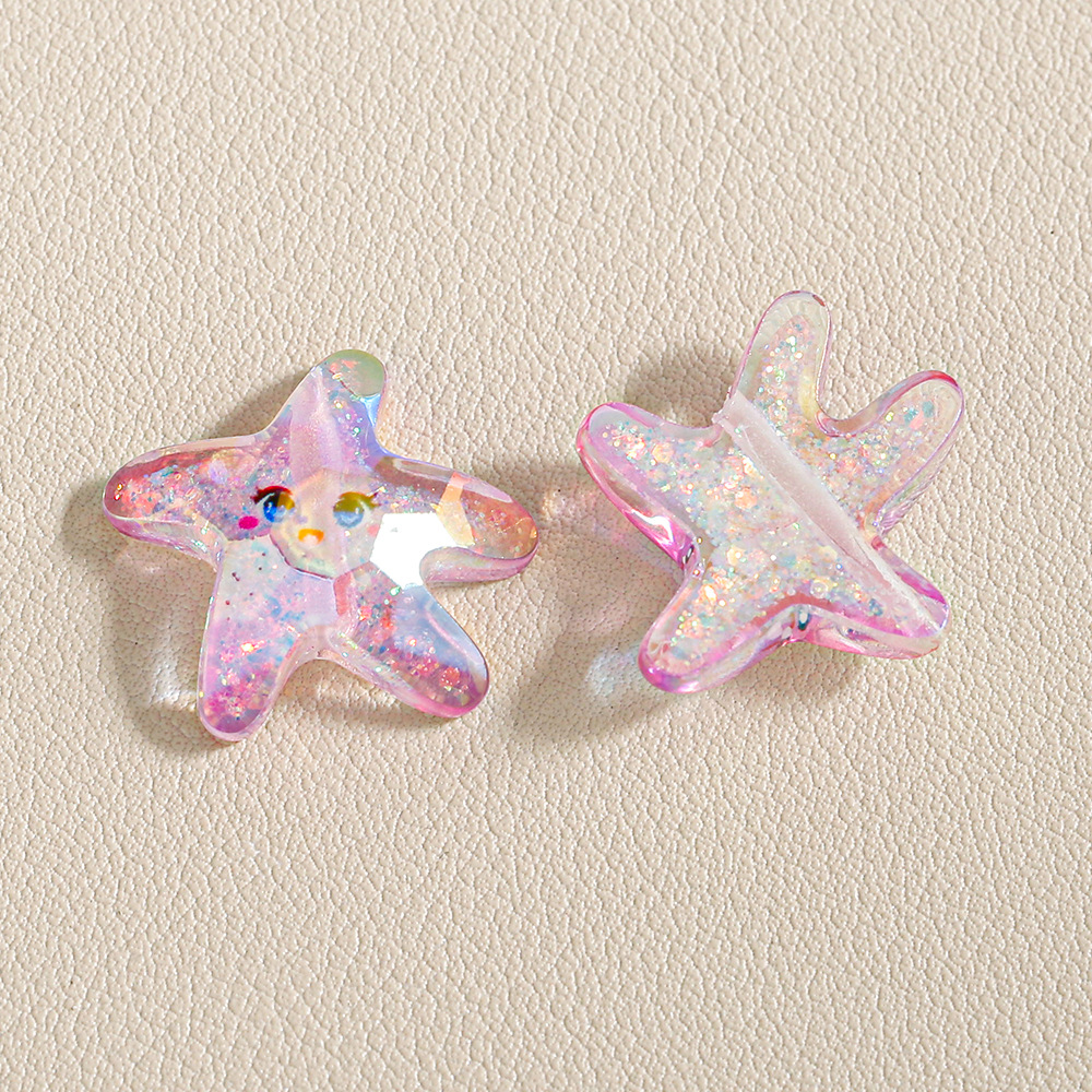 Gradiente Xingyao dibujos animados transparente resina chapa a través de agujeros beads diy accesorios de joyería a granel