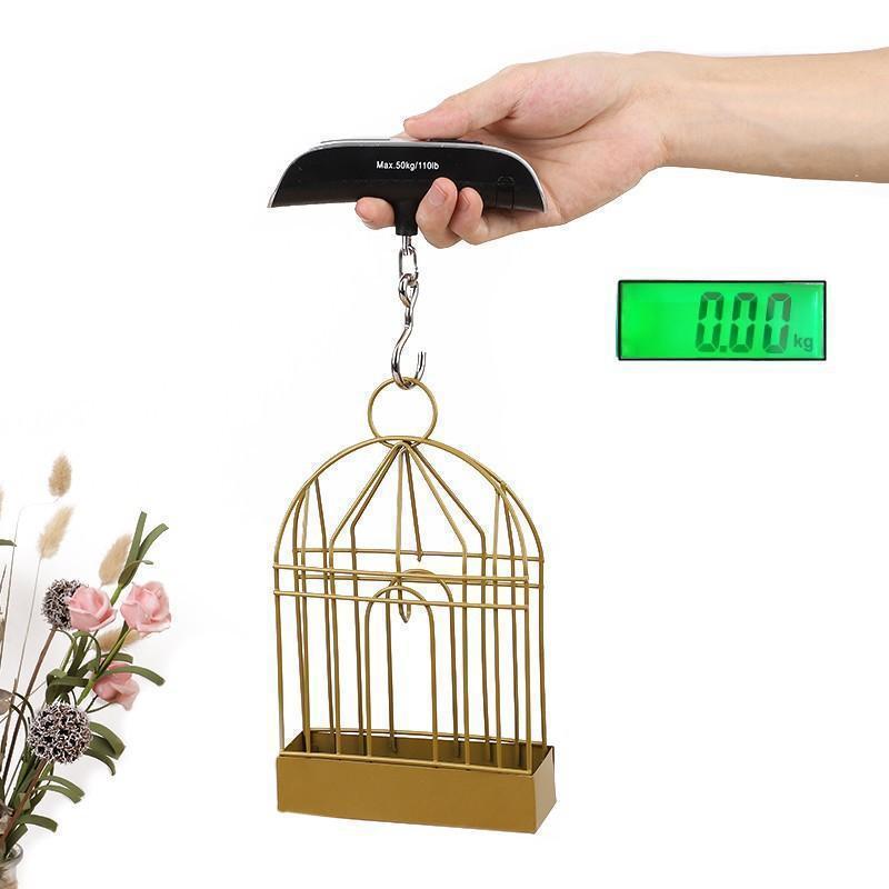 Bagaj ölçeği dijital ölçekli el çantası ölçeği kanca ölçeği koli ölçeği 50 KG mini asılı ölçekli el çantası bahar asılı ölçekli balıkçılık ölçeği