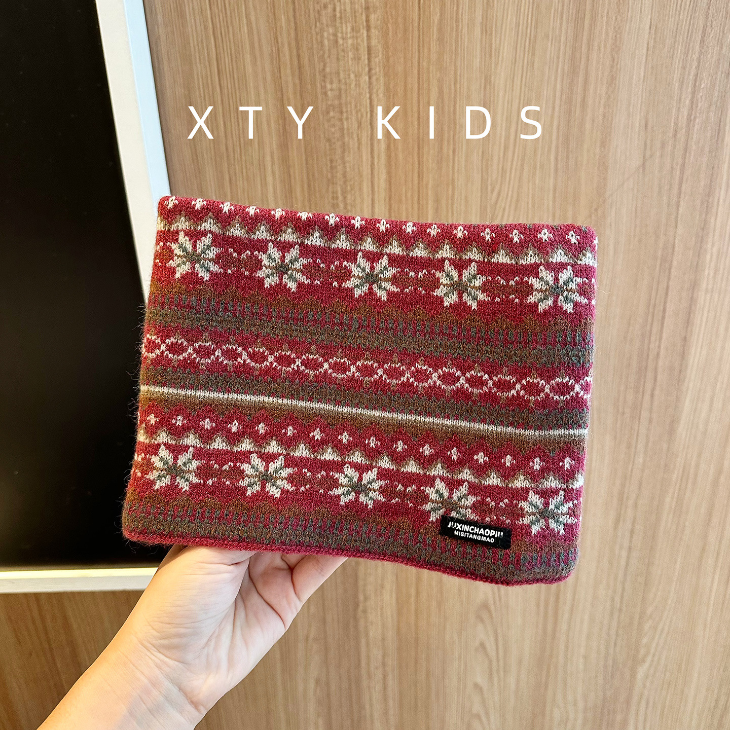 Cuello para niños invierno grueso calentamiento lana tejo cuello colgar máscara de orejas protectoras de viento bufandas de moda