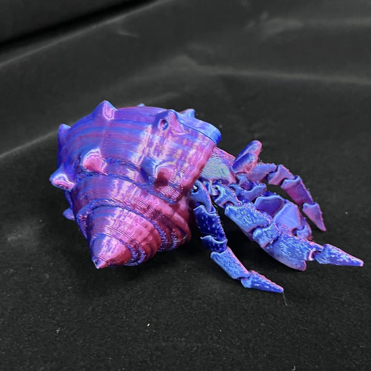 3D打印寄居蟹手办超级可爱螃蟹跟蟹壳可以拉开创意小玩具立体摆件