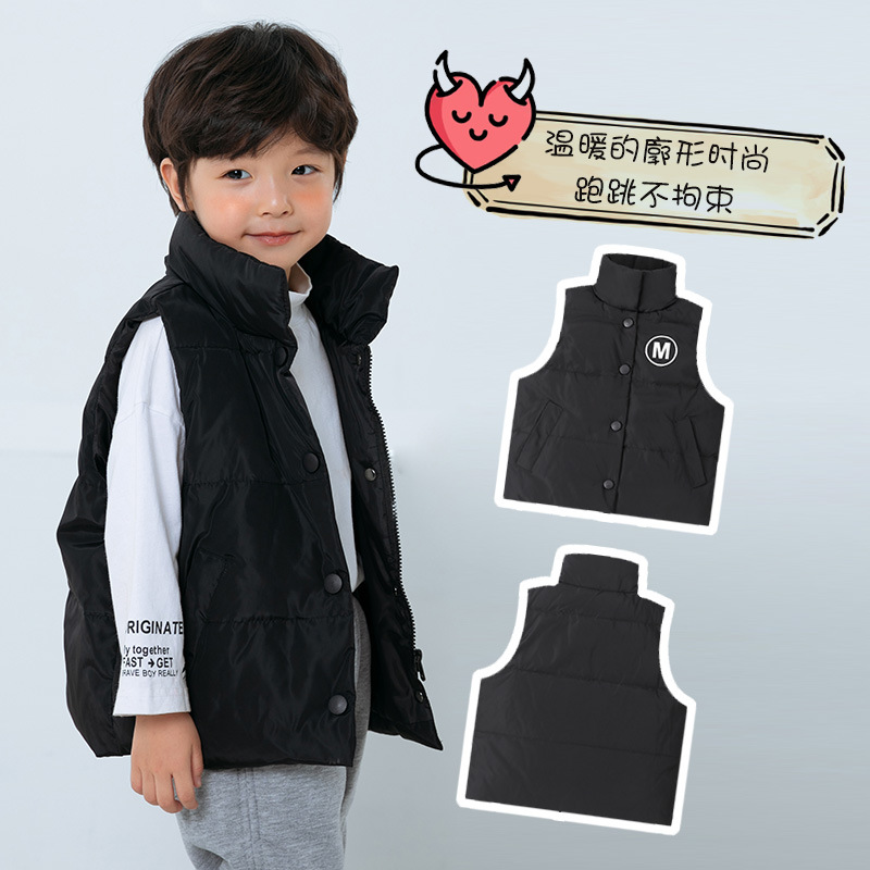 Otoño e Invierno nuevos niños y niñas Ropa de niños mediana y grande para niños chaleco cálido chaleco exterior desgaste abajo chaqueta