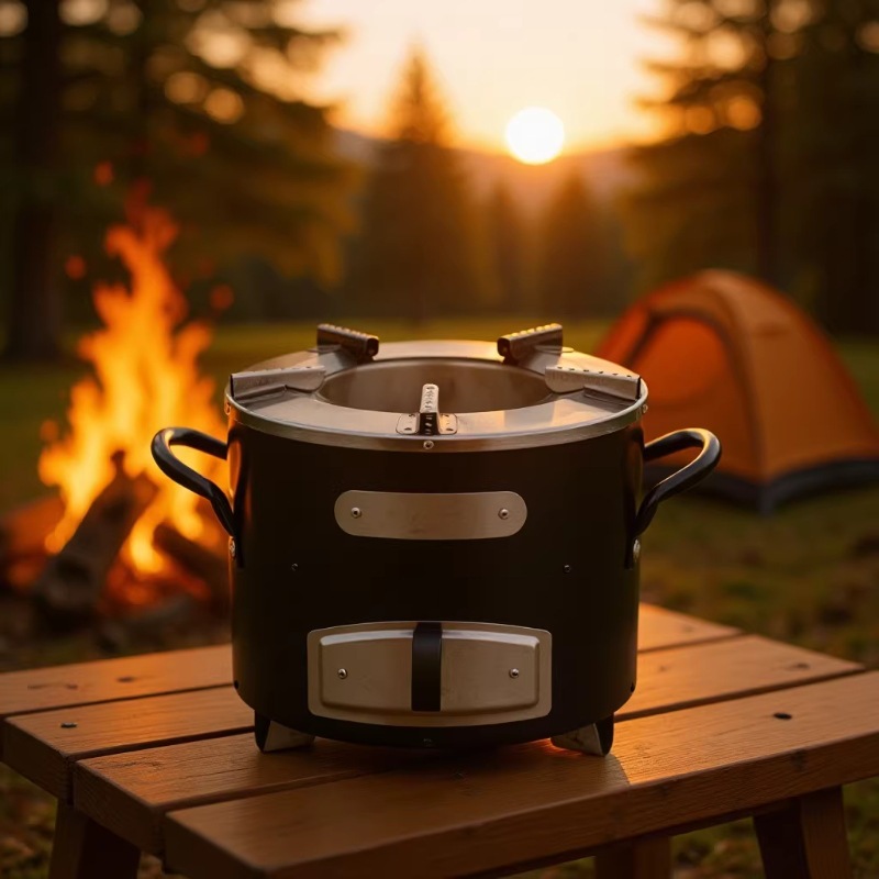 African-Style Cook Stove Outdoor Energy-Saving Charcoal Stove Stainless Steel Wood Stove Camping Cookware Multifunctional Stove