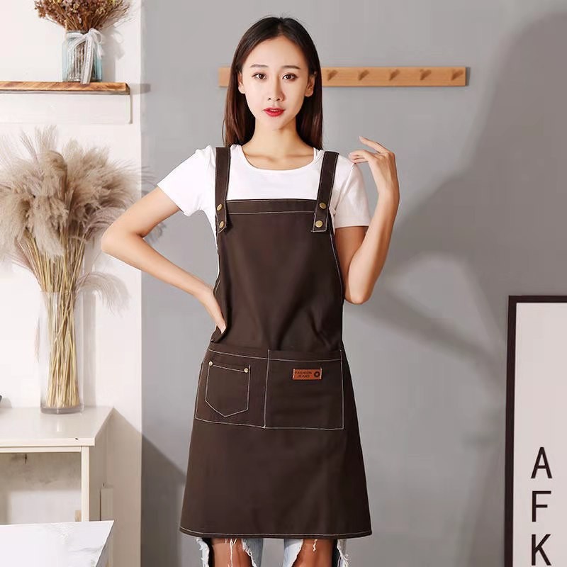 Venta al por mayor hogar cocina cintura impermeable algodón lienzo Comercio exterior transfronterizo Amazon impresión adulto coreano delantal