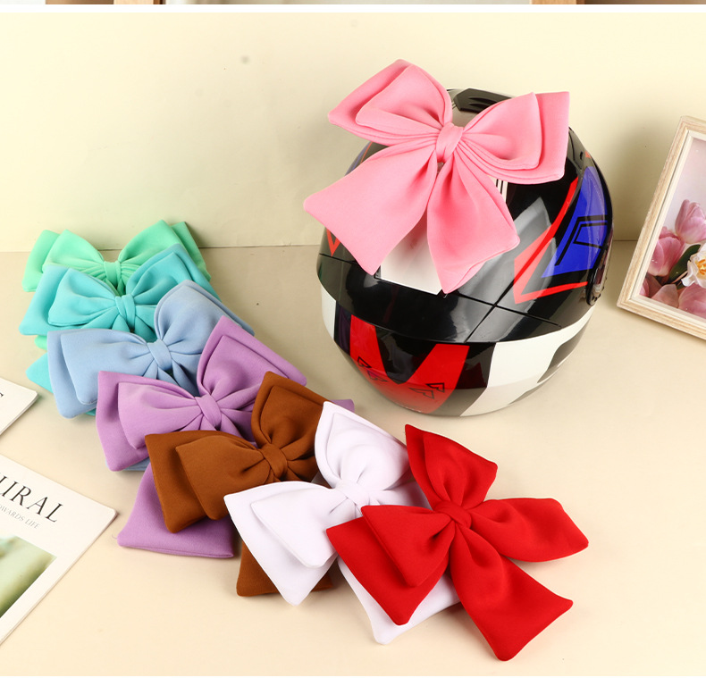 Helmet decorative bow accessory, cute decoration for ski, motorcycle, and electric vehicle, quick-release bow modification accessory