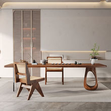 日式实木亚克力猫洞茶桌茶台办公室原木茶几大板功夫茶桌椅组合