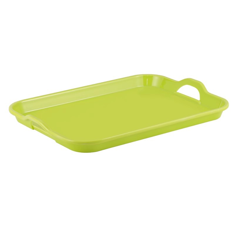 Super grueso A5 bandeja de melamina comercial rectangular con mango plato de comedor de jardín de infantes de plástico pan de exhibición plato de doble oreja