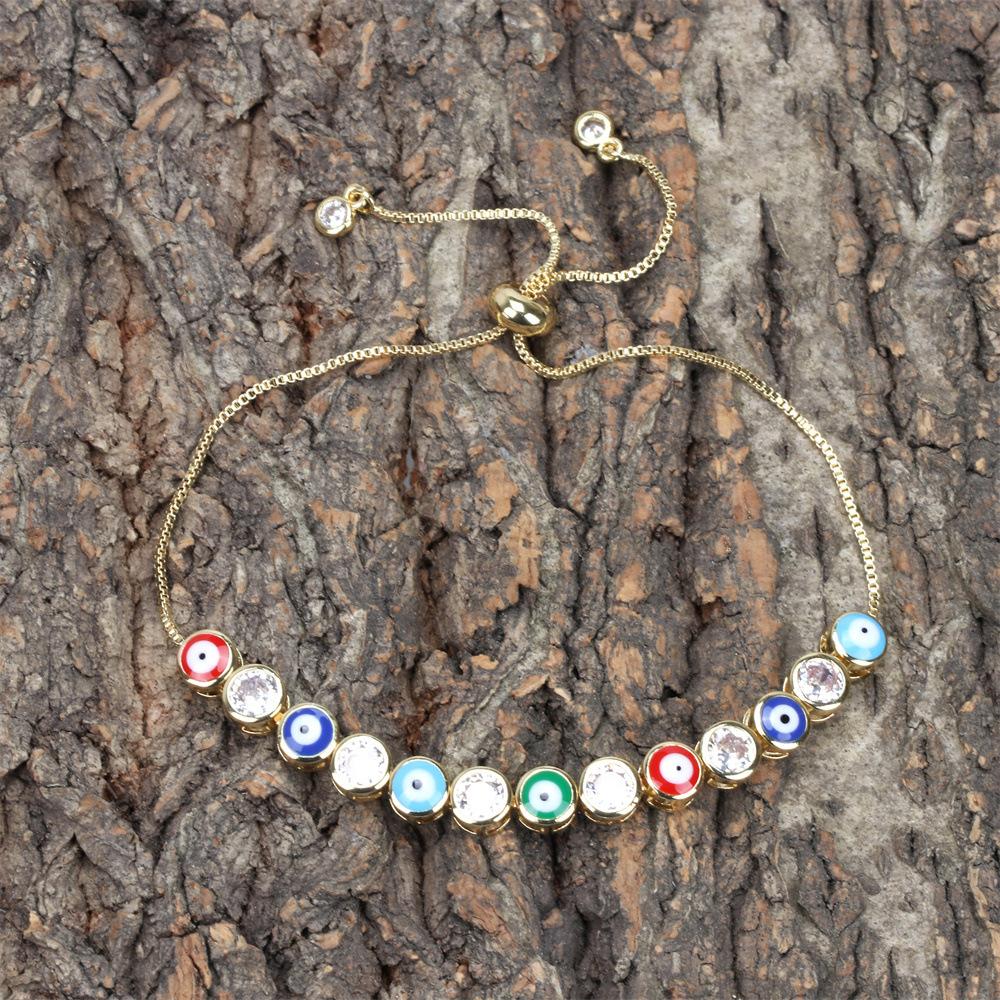 European and American new devilu0027s eye oil drop copper bracelet