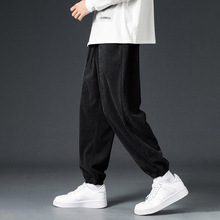 OOTD跨境灯芯绒休闲裤男士束脚松紧韩版潮流百搭休闲长裤运动裤