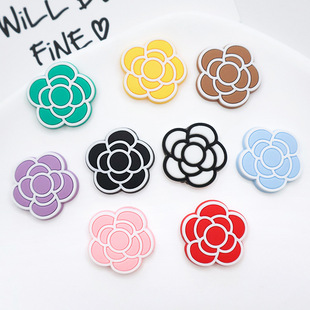 small size Camellia PVC Soft Adhesive Camellia Phone Case DIY Hanging Rope Accessories Sticker Children's Card Hole Shoes Buckle Shoe Flower