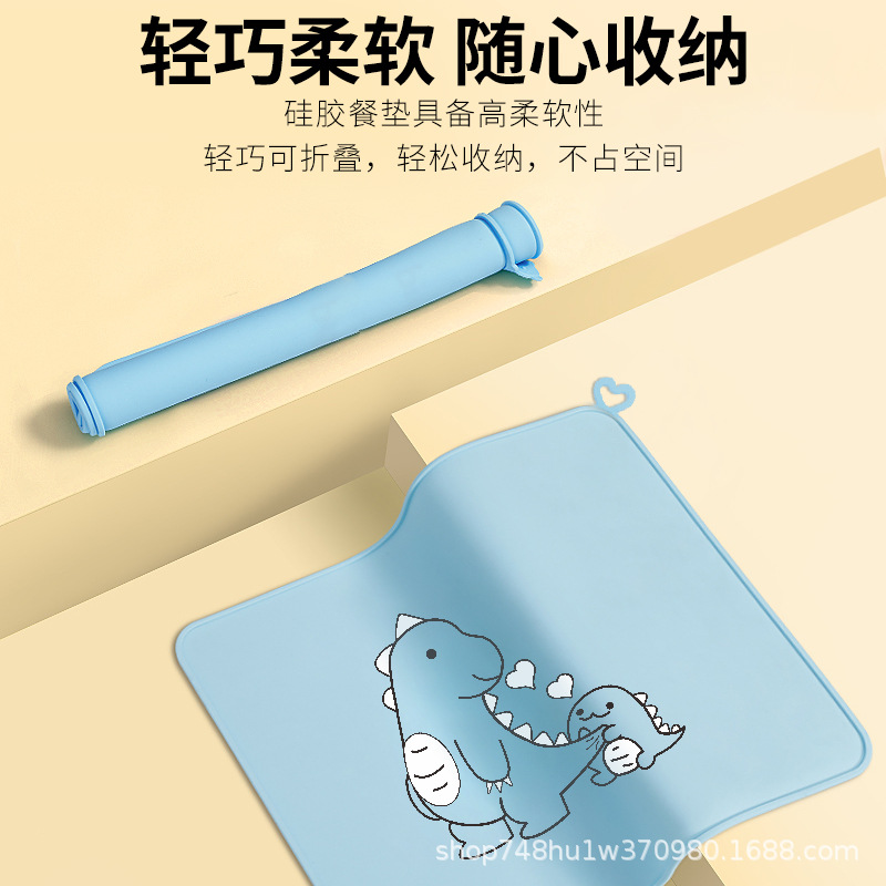 Silicona Placemat dibujos animados niños jardín de infantes estudiantes de primaria mesa plegable estera antideslizante impermeable a prueba de aceite estera de aislamiento