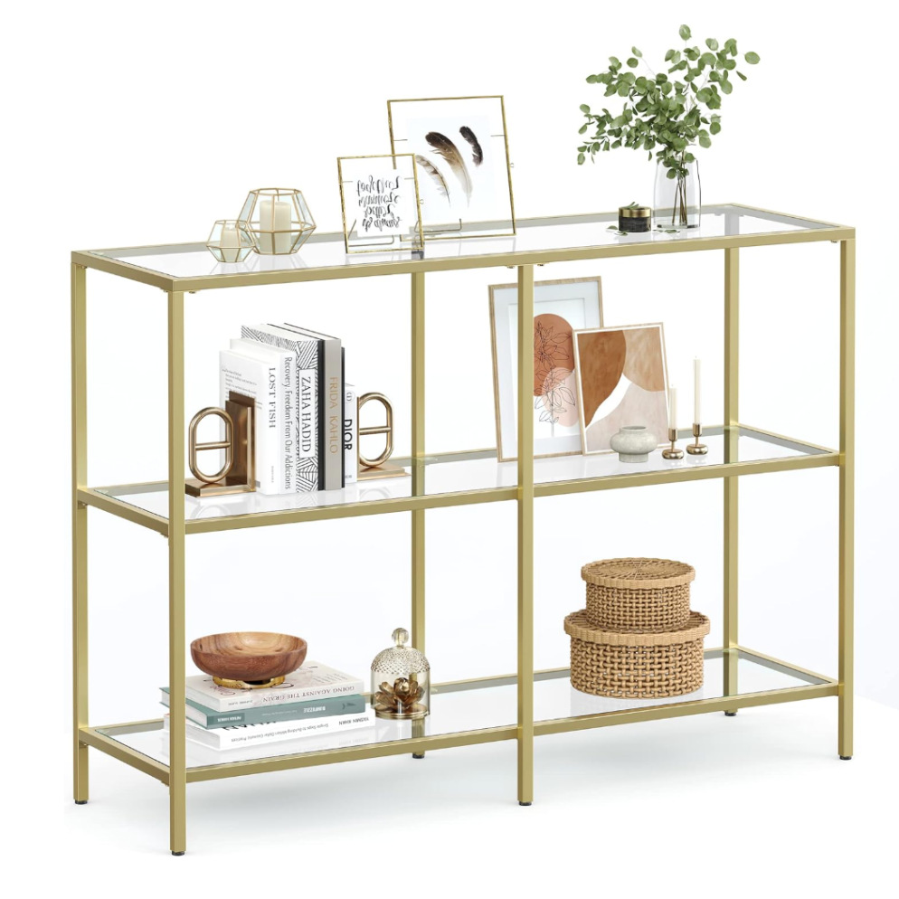 北欧轻奢展示架客厅多层铁艺收纳架钢化玻璃储物架商用摆件装饰架