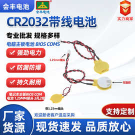 CR2032电池带线1.25端子BIOS主板COM不可充国产cr2032纽扣电池3V