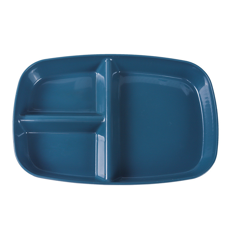 Juego de platos para reducir la ingesta de grasas a base de trigo, plato rectangular doméstico dividido para controlar las porciones y reducir la ingesta de grasas, plato de desayuno con tres compartimentos. image 7