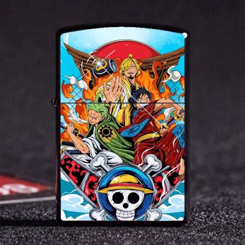 Creative cartoon anime lighter, metal kerosene windproof lighter, factory wholesale, custom-made according to image.