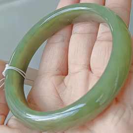 【发货快】天然和田玉手镯直播图片选一物一证支持复检 晴水烟紫