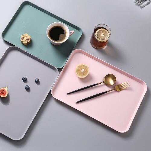 Household fruit tray Kitchen Nordic color fruit tray Customer tea cup tray Spring Festival fruit candy plate