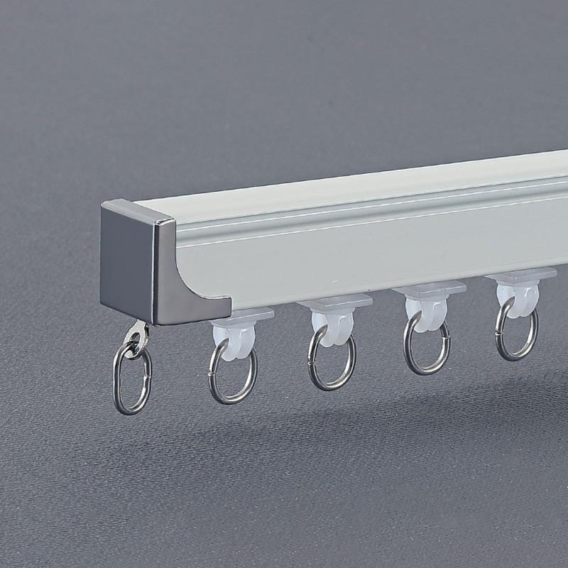 aleación de aluminio gruesa silenciosa cortina galvanizada rieles Roma barra de cortina lateral monorril deslizante Keqiao al por mayor rieles recto