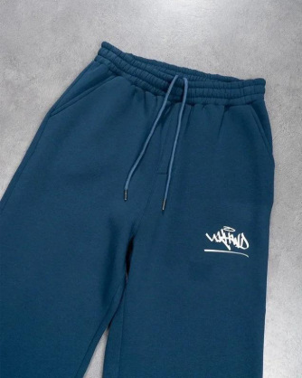 Damenbekleidung, Herren- und Damen-Trendiges Kapuzen-Zip-Jacket mit passender Jogginghose - Streetwear mit 2D-Print (Stahlgrau/Marineblau)_voghion.com