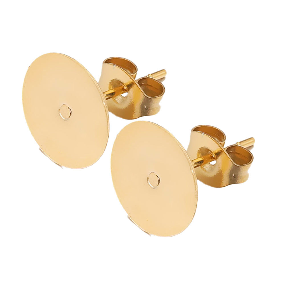 Pendientes de acero inoxidable pendientes en blanco trasero pin DIY pendientes que hacen suministros tapones para los oídos accesorios de la joyería al por mayor