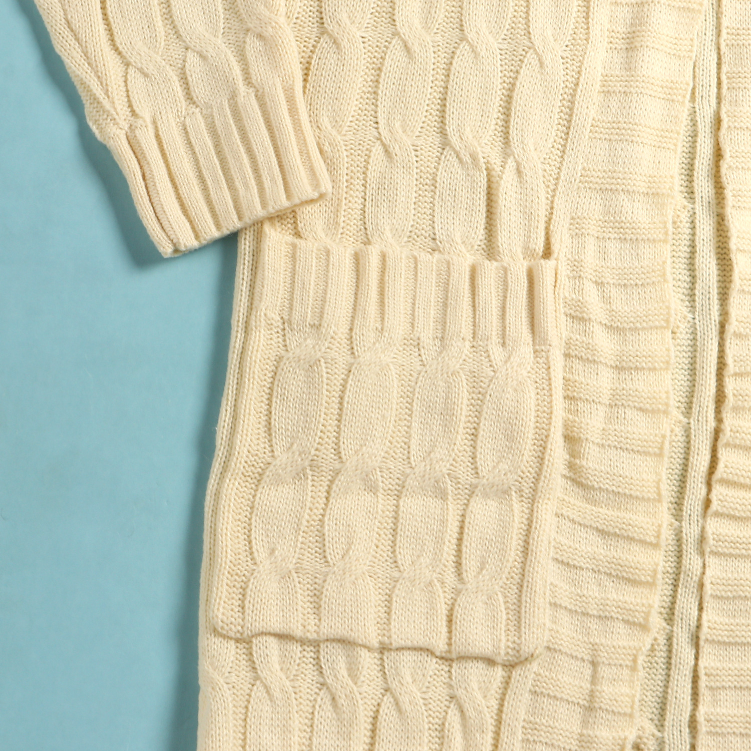 Damen Strickjacke Lang Aus Grobstrick In Unifarben Wintermantel_voghion.com