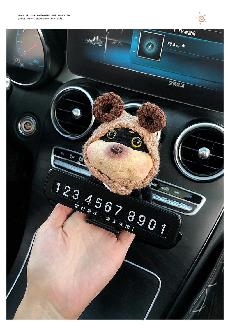 Quirky and Cute Bee and Puppy Number Plate, Car Temporary Parking Sign, High-End 2025 New Model