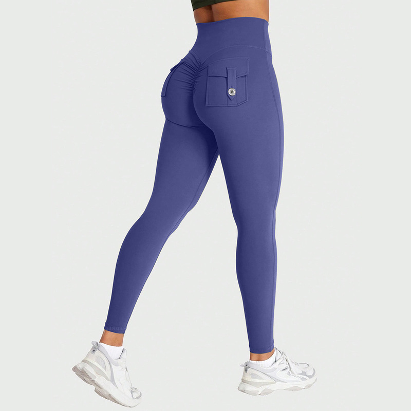 Cross-border Amazon bestseller high-waisted pocket sports fitness pants, naked-feel quick-dry sports running fitness pants, yoga pants