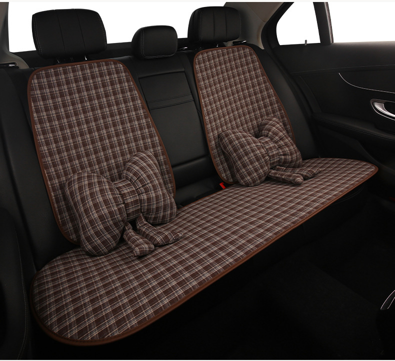 Retro Plaid Simple Breathable Four-Season Car Seat Cushion Suitable for Audi A3 A4L A5L Q3 Q5L Q2